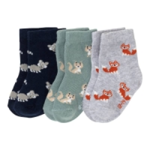 NKD  Baby-Jungen-Socken mit Waldtieren, 3er-Pack