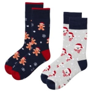 Damen, Herren und Kinder Weihnachtssocken, 2er-Set