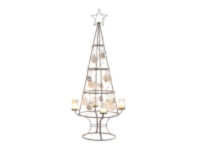 Pureday Deko-Objekt Weihnachtsbaum Kerzenhalter Silber